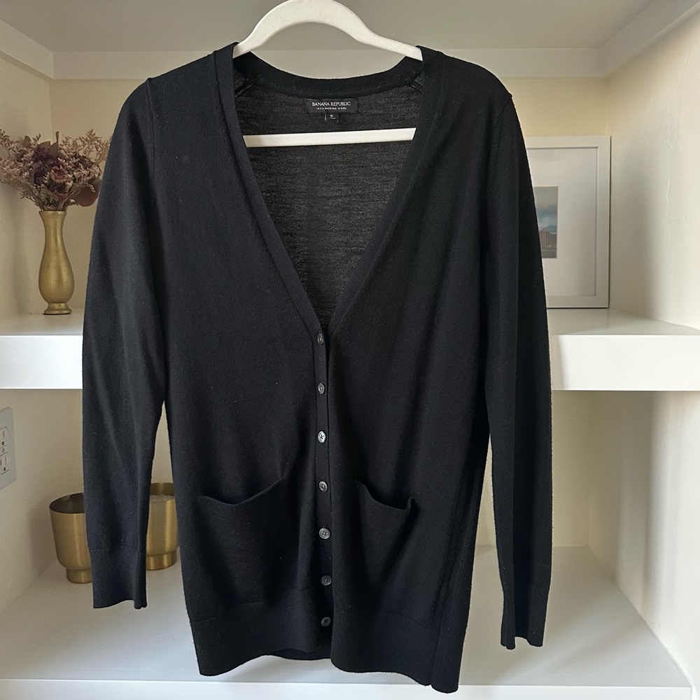 Black Banana Republic Merino Wool Cardigan